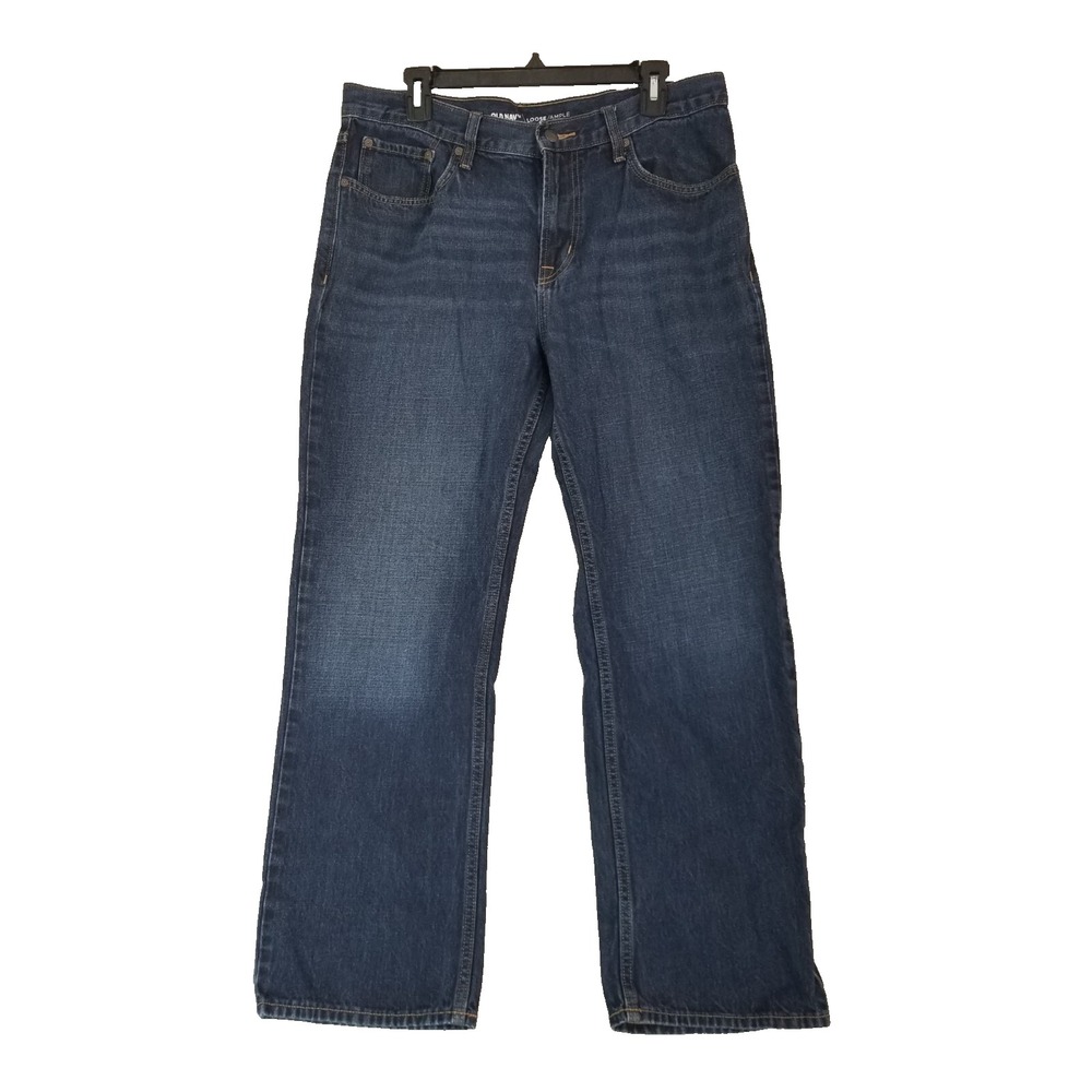 Old Navy jeans men's 34x30 loose straight blue denim pants baggy Y2k Retro